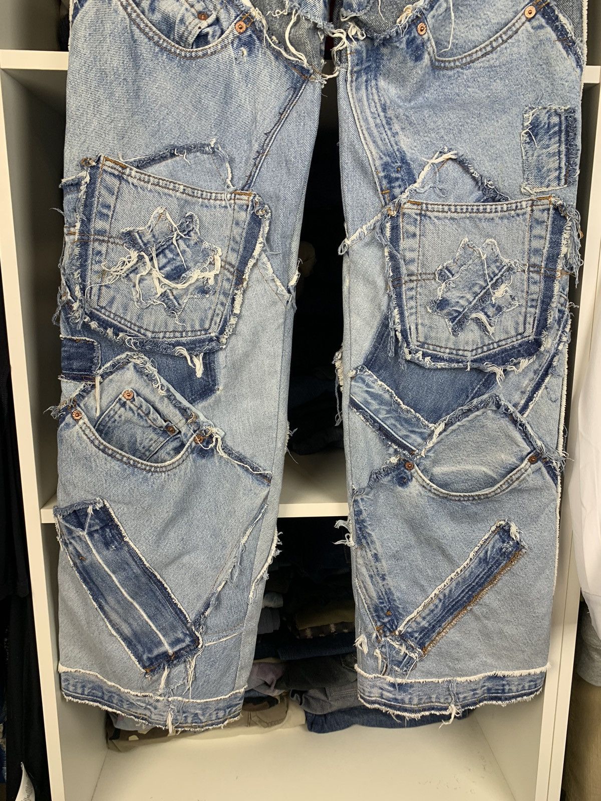 Levi's Women's Custom Patchwork Jeans with Levi's 501 Denim Panels Size 30" / US 8 / IT 44 - 22 Thumbnail