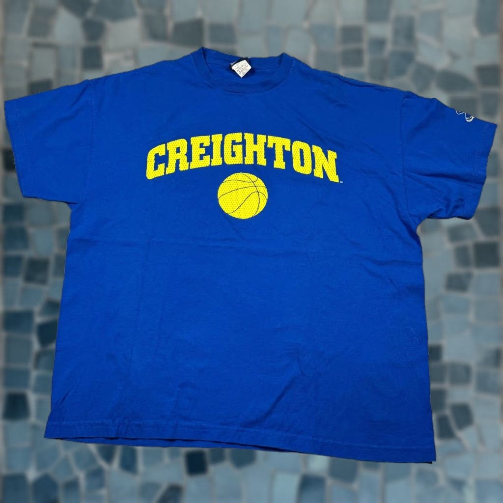 Vintage VINTAGE Creighton Shirt Mens XL Puff Print Blue Yellow Basketball Bluejays Shirt 90s Men’s Crew Neck Cotton Graphic Print Short Sleeve Sports Mens Size US XL / EU 56 / 4 - 1 Thumbnail