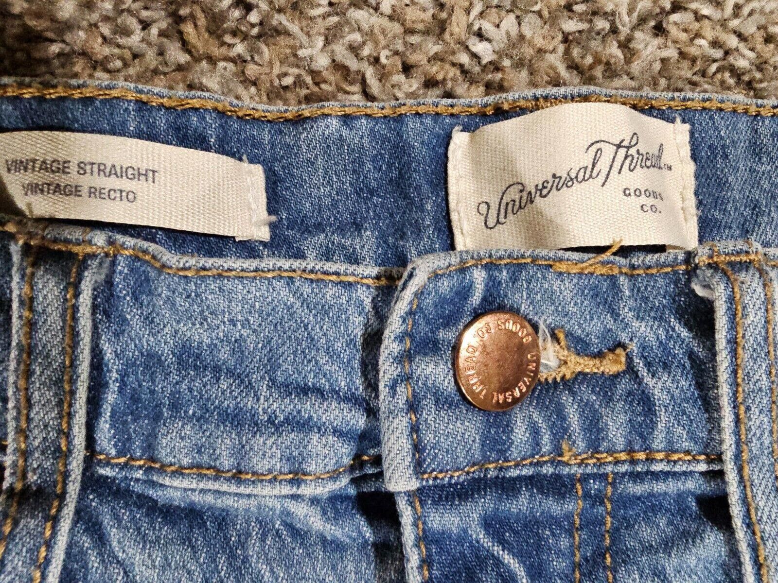 Designer Universal Thread Floral Embroidered Vtg Jeans Approx 26x27 Size 26" / US 2 / IT 38 - 3 Thumbnail