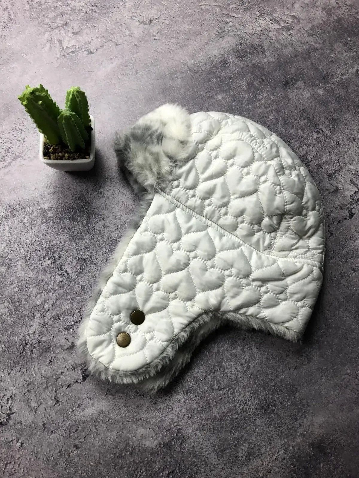 Japanese Brand USHANKA Vintage White Mohair Hype Japans Streetwear Styl Y2k Size ONE SIZE - 2 Thumbnail