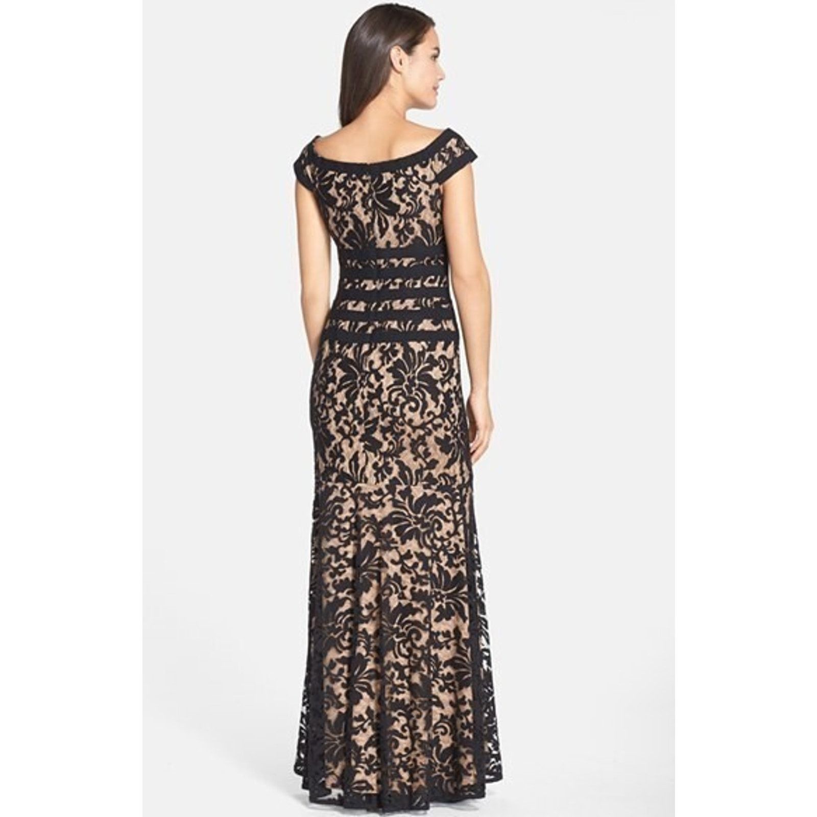 Tadashi Shoji Tadashi Shoji Womens Designer Black Lace Evening Gown US 16 Size XXL / US 16-18 / IT 52-54 - 3 Thumbnail