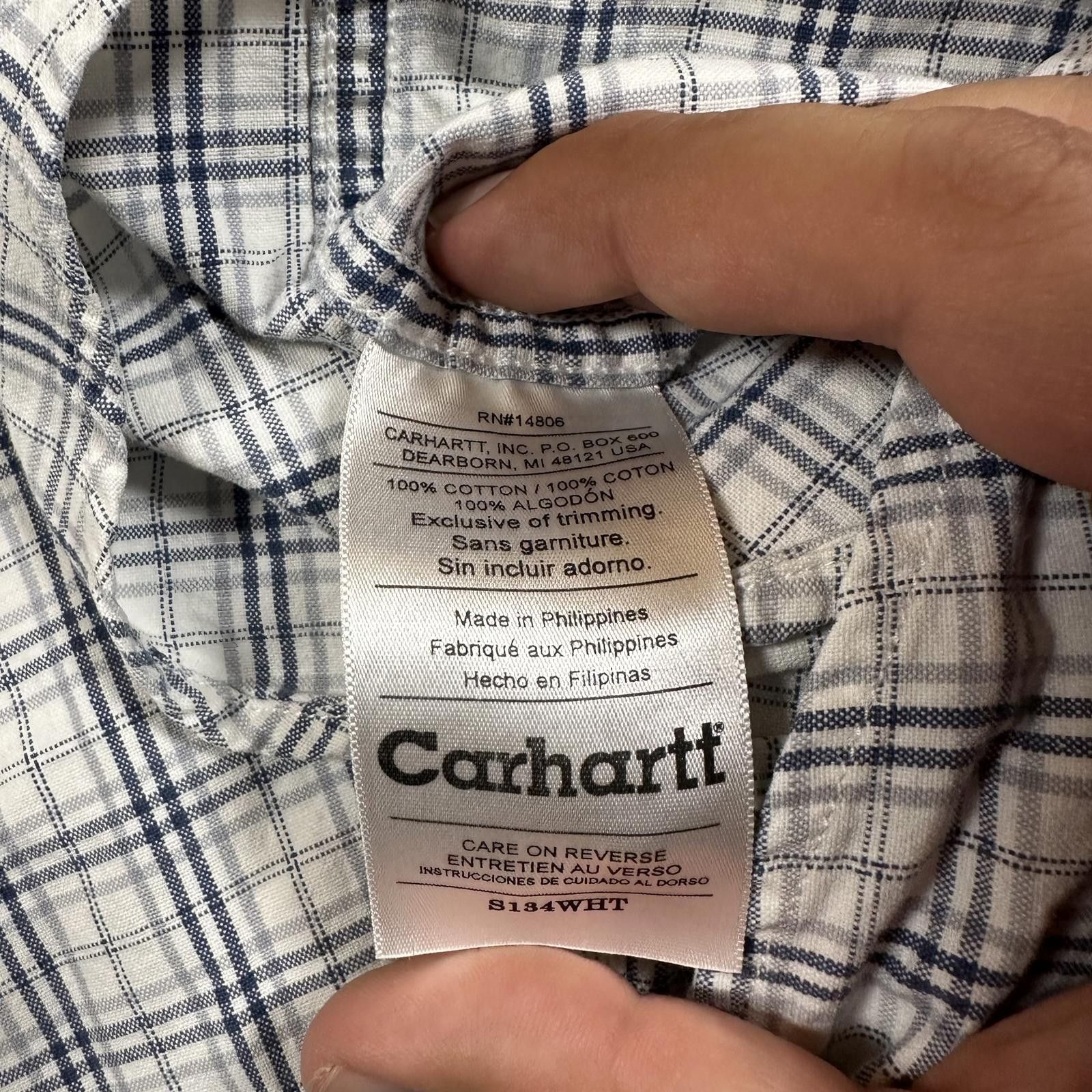 Carhartt Carhartt Men's Casual Shirt Large White Plaid Size US L / EU 52-54 / 3 - 5 Thumbnail