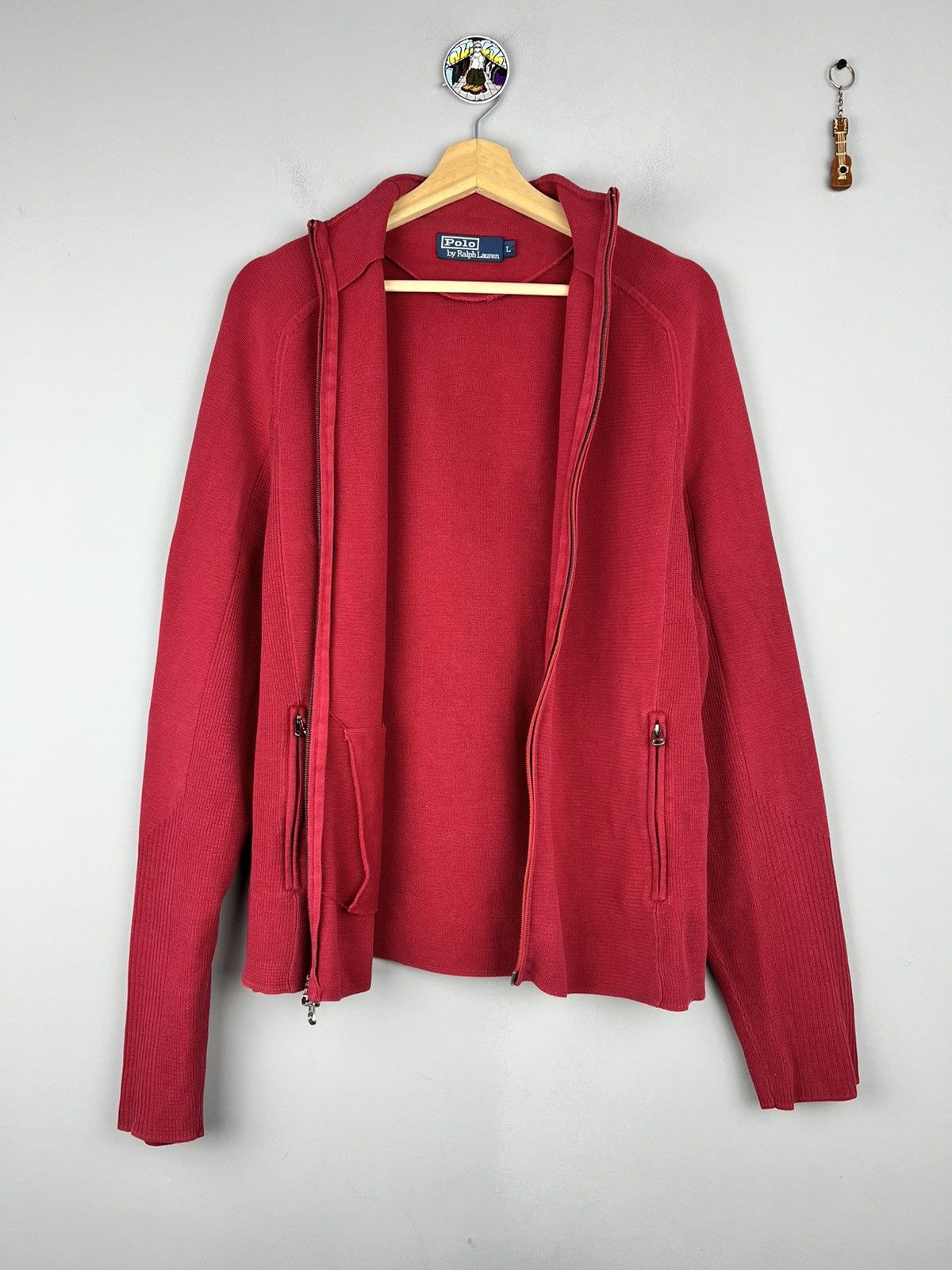 Polo Ralph Lauren × Vintage Rare Polo Ralph Lauren Lampo Zip Sweater Red Size US L / EU 52-54 / 3 - 2 Thumbnail