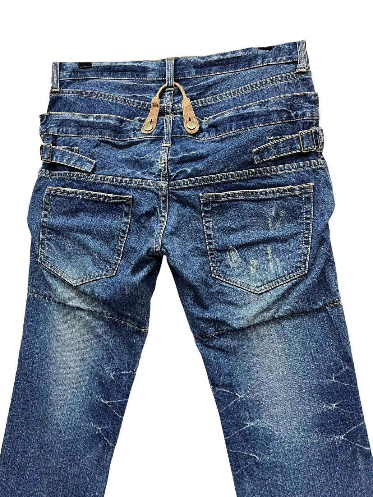 Le Grande Bleu (L.G.B.) × PPFM × Seditionaries FYE RARE🔥PPFM Punk Real Double Waist Ripped Unique Design💥 Size US 31 - 4 Thumbnail
