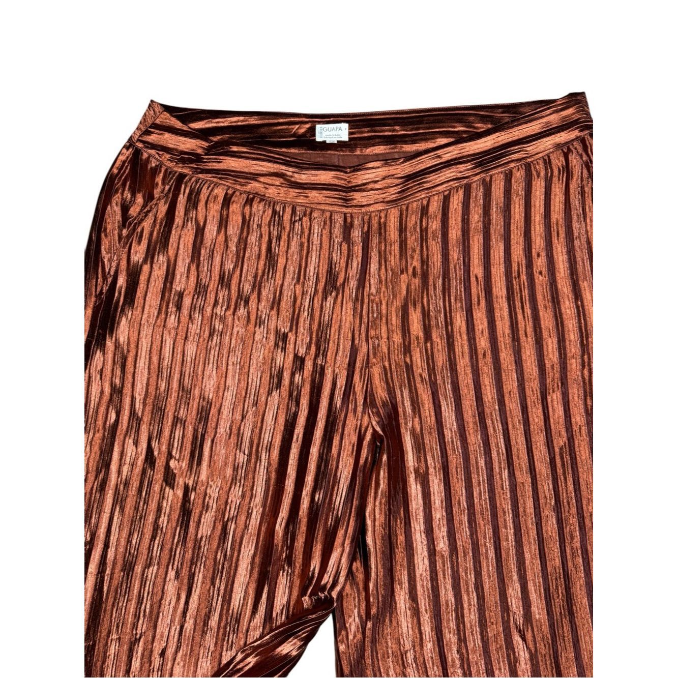 Anthropologie Anthropologie Guapa Naomi Pleated Metallic Pants In Rust Si Size 42" / US 20 - 4 Thumbnail