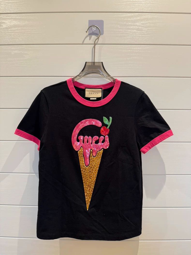 Gucci SS23 ice cream sequin short-sleeved T-shirt 2503-Next