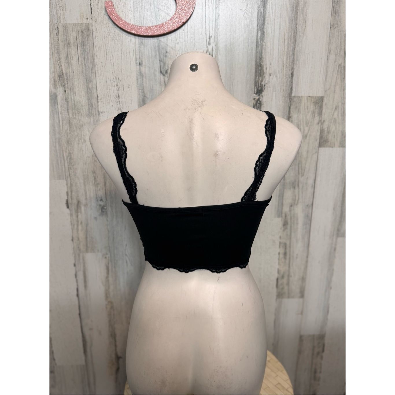 Other Romwe Black Lace Trim Crop Cami Top – Size S (US 4) Size S / US 4 / IT 40 - 2 Thumbnail
