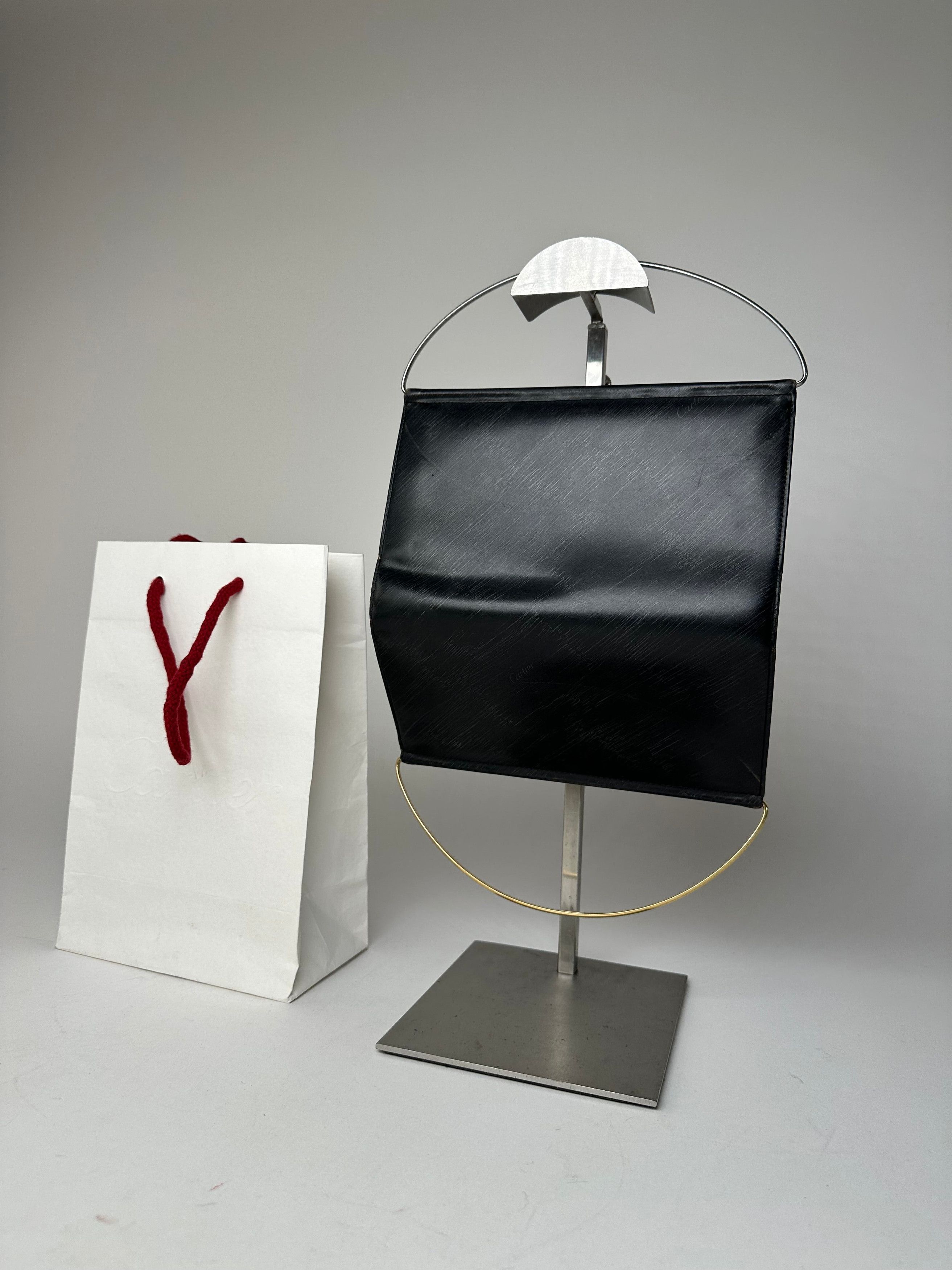 Cartier Vintage Monogram Leather Mini Handbag / Wallet Black Size ONE SIZE - 1 Thumbnail