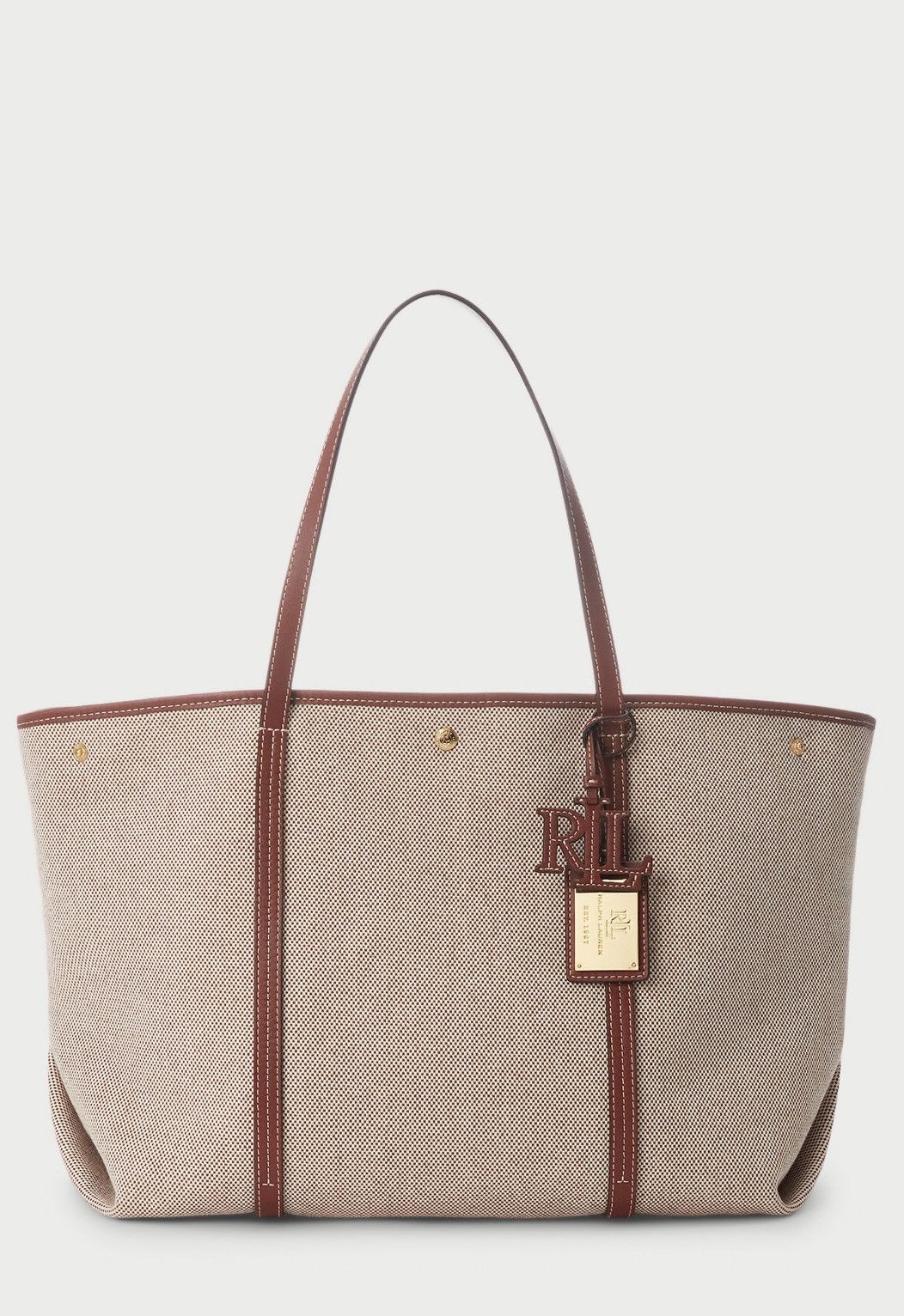 Ralph Lauren CANVAS & LEATHER LARGE EMERIE TOTE - Tote bag Size ONE SIZE - 1 Thumbnail