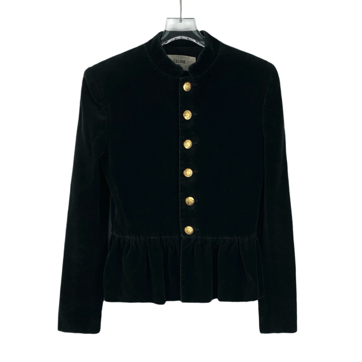 Celine Celine Black Velvet Cotton Long Sleeve Jacket (Size XS) Size XS / US 0-2 / IT 36-38 - 1 Thumbnail