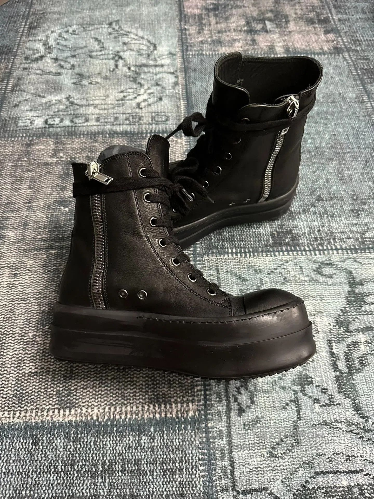 Rick Owens Rick Owens Main Line Black Thick Sole Boots. Size US 5 / IT 35 - 3 Thumbnail