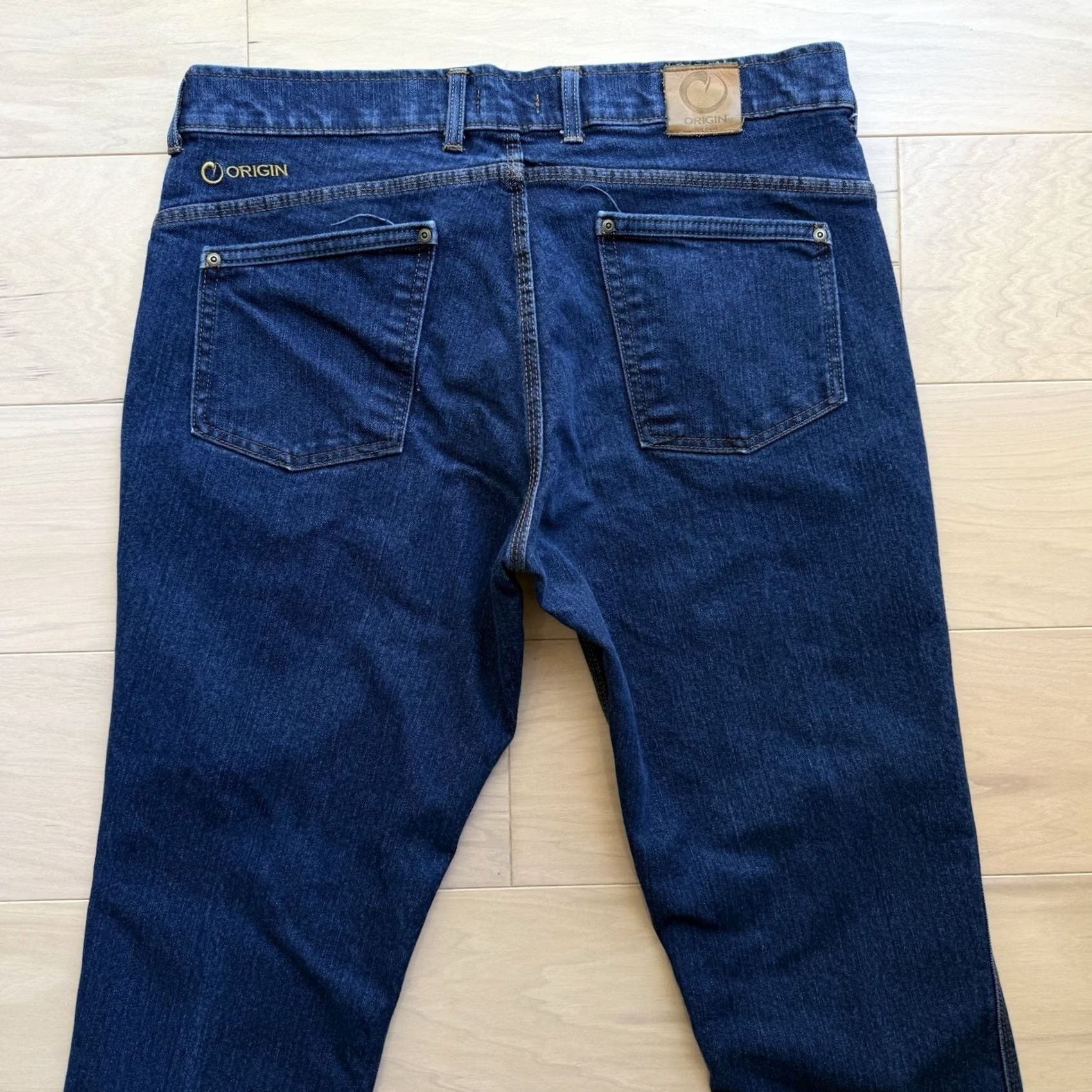 Vintage Origin Delta Flex Jeans 38 Blue Straight Leg Dark Wash Relaxed Casual Workwear Jeans Men 38 Regular Blue Denim 5-Pocket Western Vintage? Size US 38 / EU 54 - 7 Thumbnail