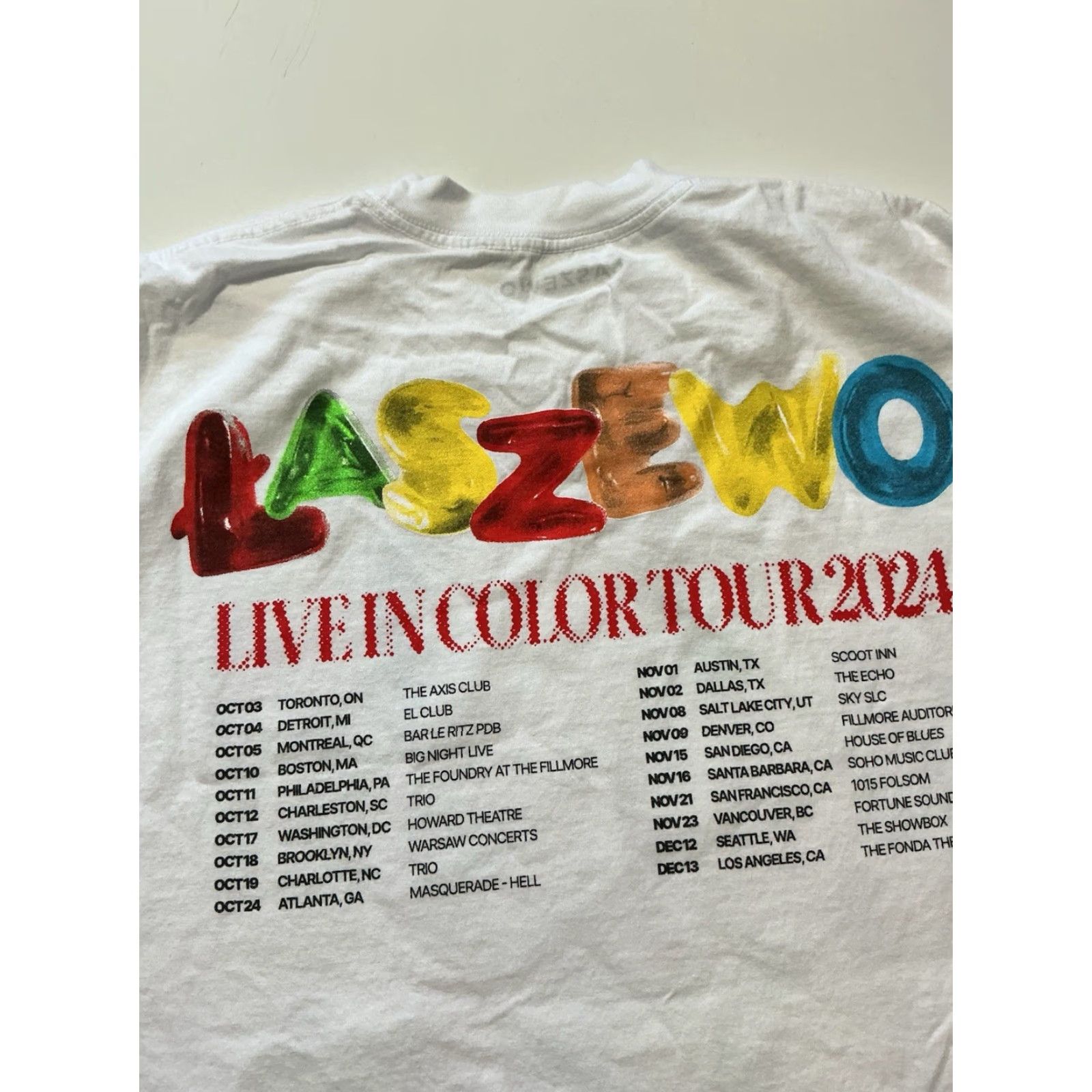 Olive Lazewo Live In Color 2024 Tour Official Merch EDM Electronic Graphic T-Shirt XL White Mens Regular Size XL Colorful Tee 80s? Size US XL / EU 56 / 4 - 7 Thumbnail