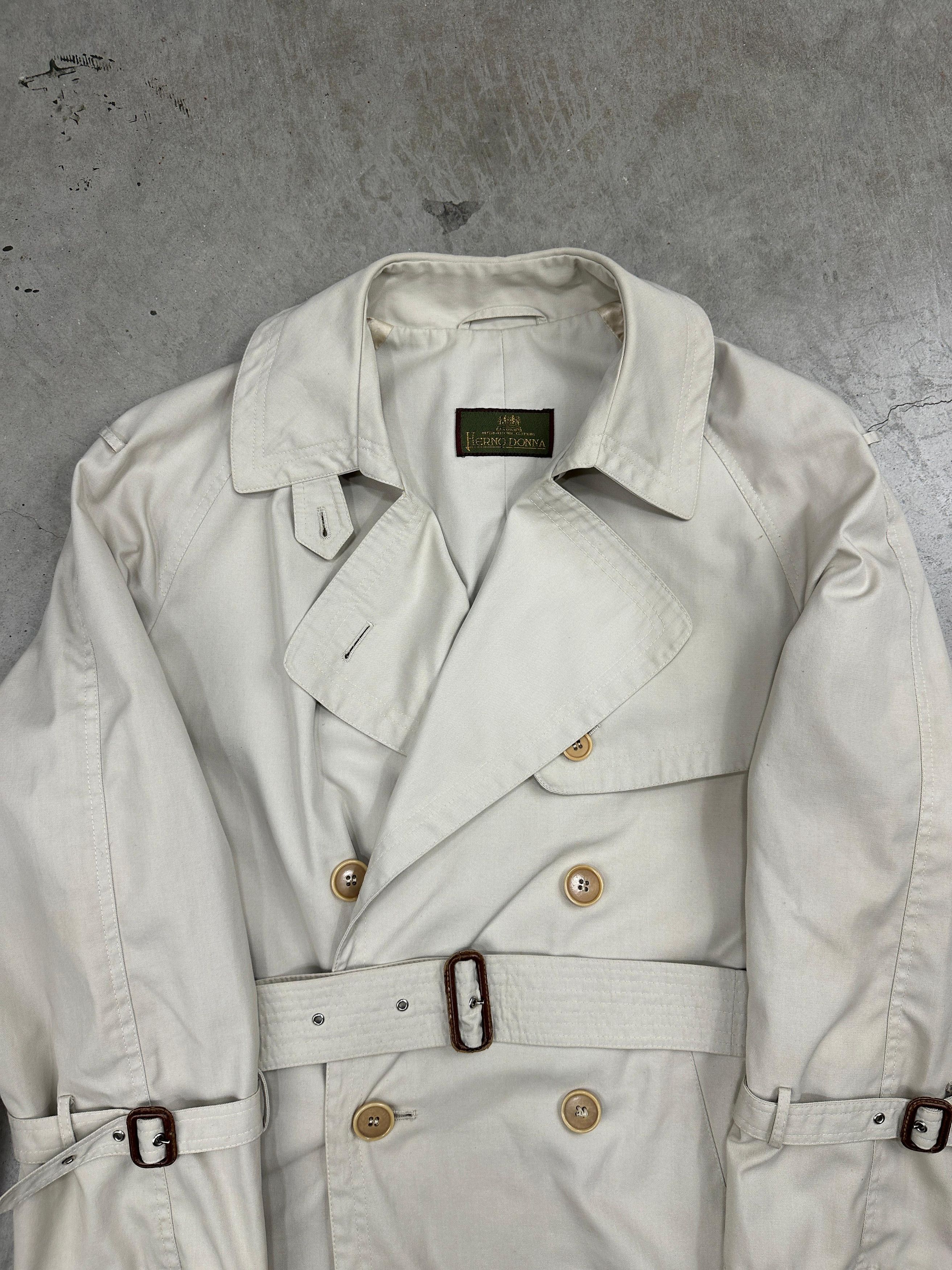 Vintage 80s Herno White Trenchcoat Size S / US 4 / IT 40 - 5 Thumbnail