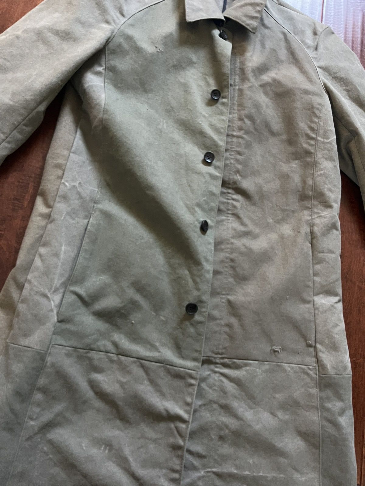 Isamu Katayama Backlash Military Canvas Overcoat w/ Horse Leather Details Size US M / EU 48-50 / 2 - 2 Thumbnail