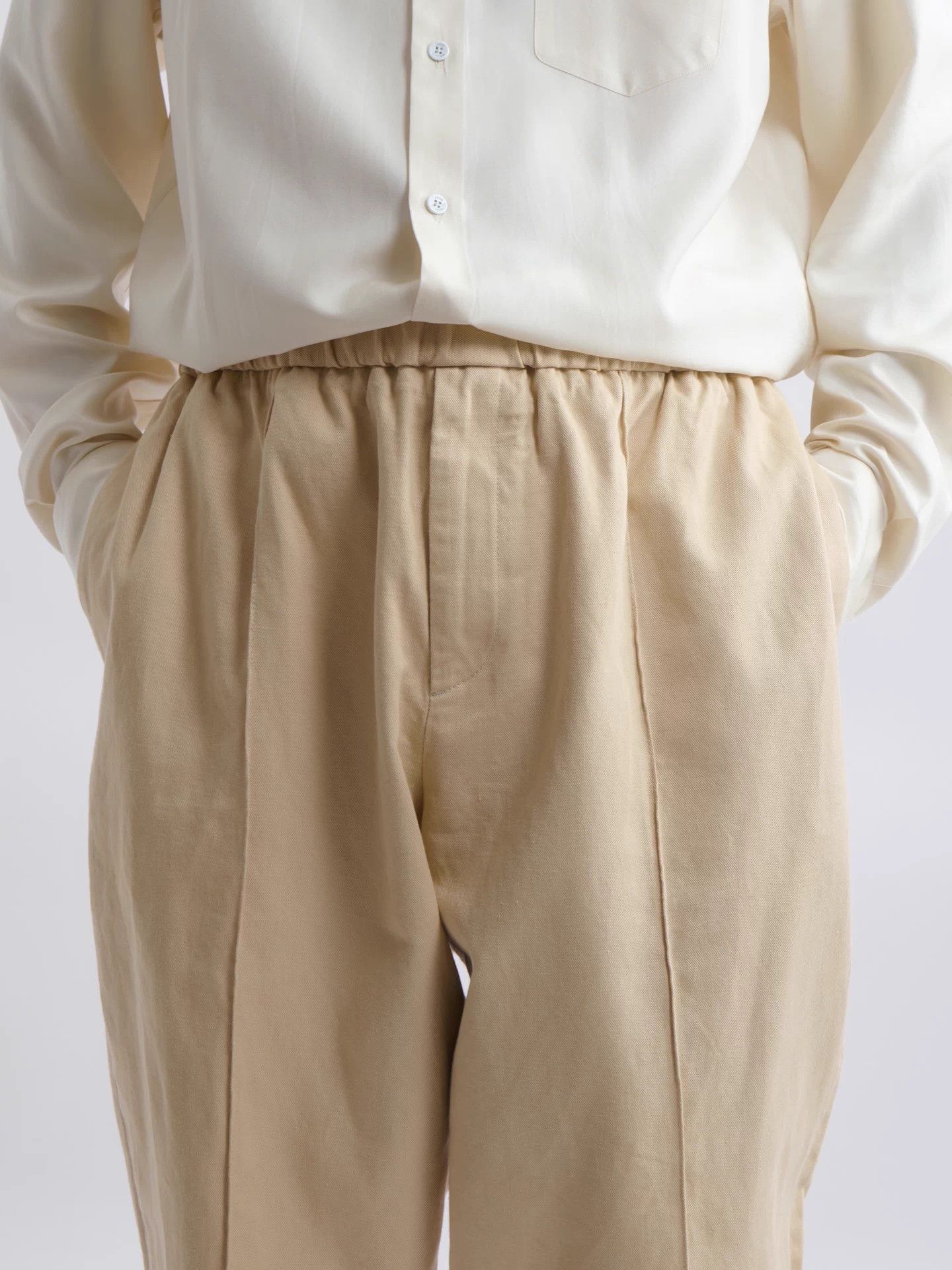Jil Sander JIL SANDER cream white drawstring straight leg pant Size US 34 / EU 50 - 5 Thumbnail