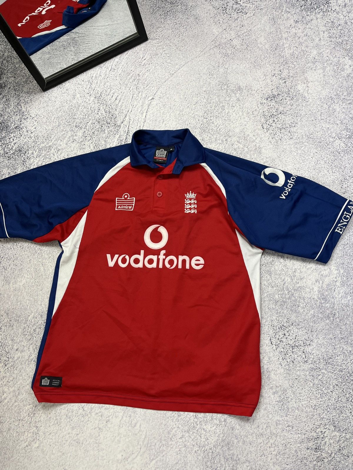 Other × Vintage England Cricket Admiral Vodafone 2000/2002 Polo Shirt Jersey Size US M / EU 48-50 / 2 - 3 Thumbnail