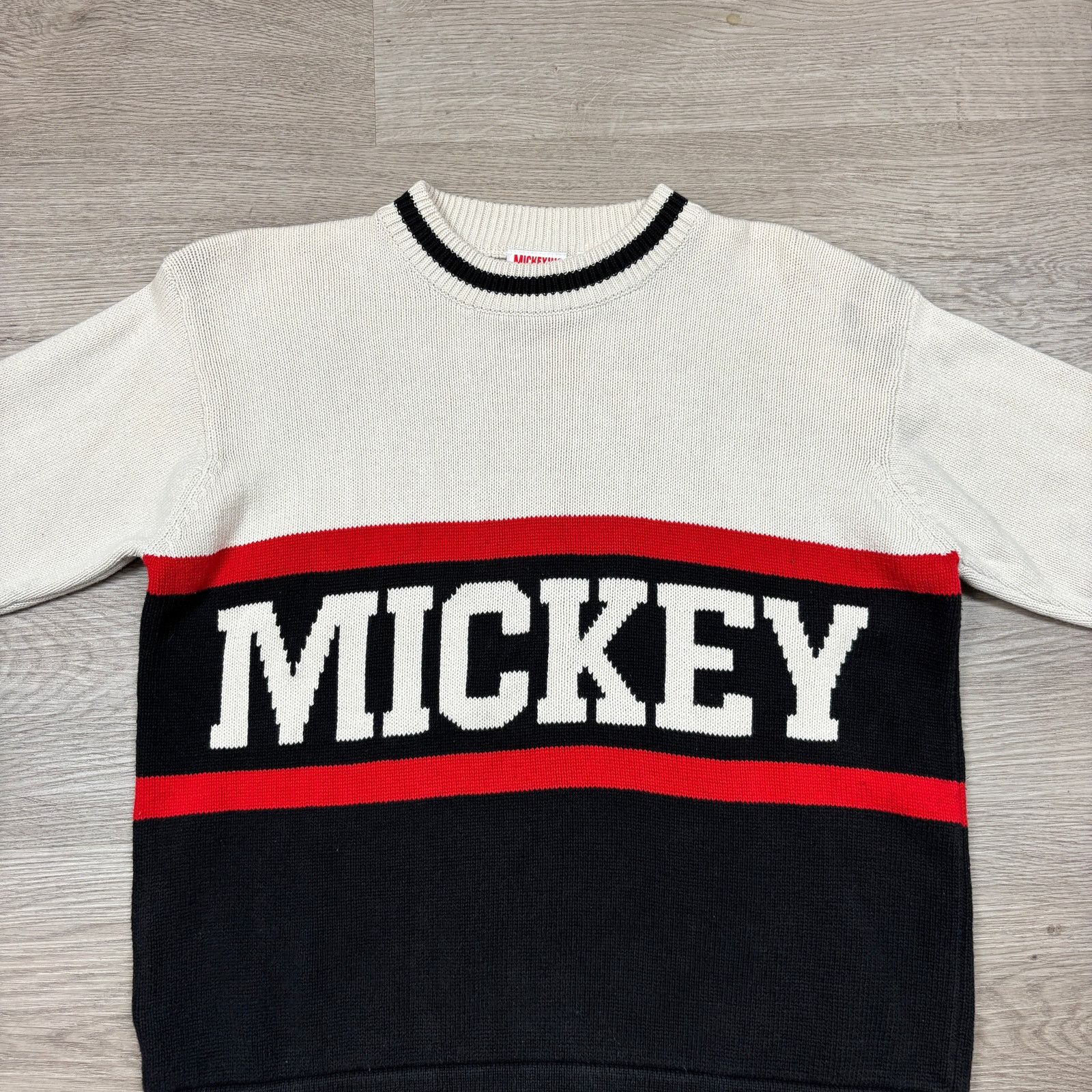 Mickey Inc × Vintage Vintage Mickey Mouse Knit College Sweater Men's Small Size US S / EU 44-46 / 1 - 2 Thumbnail