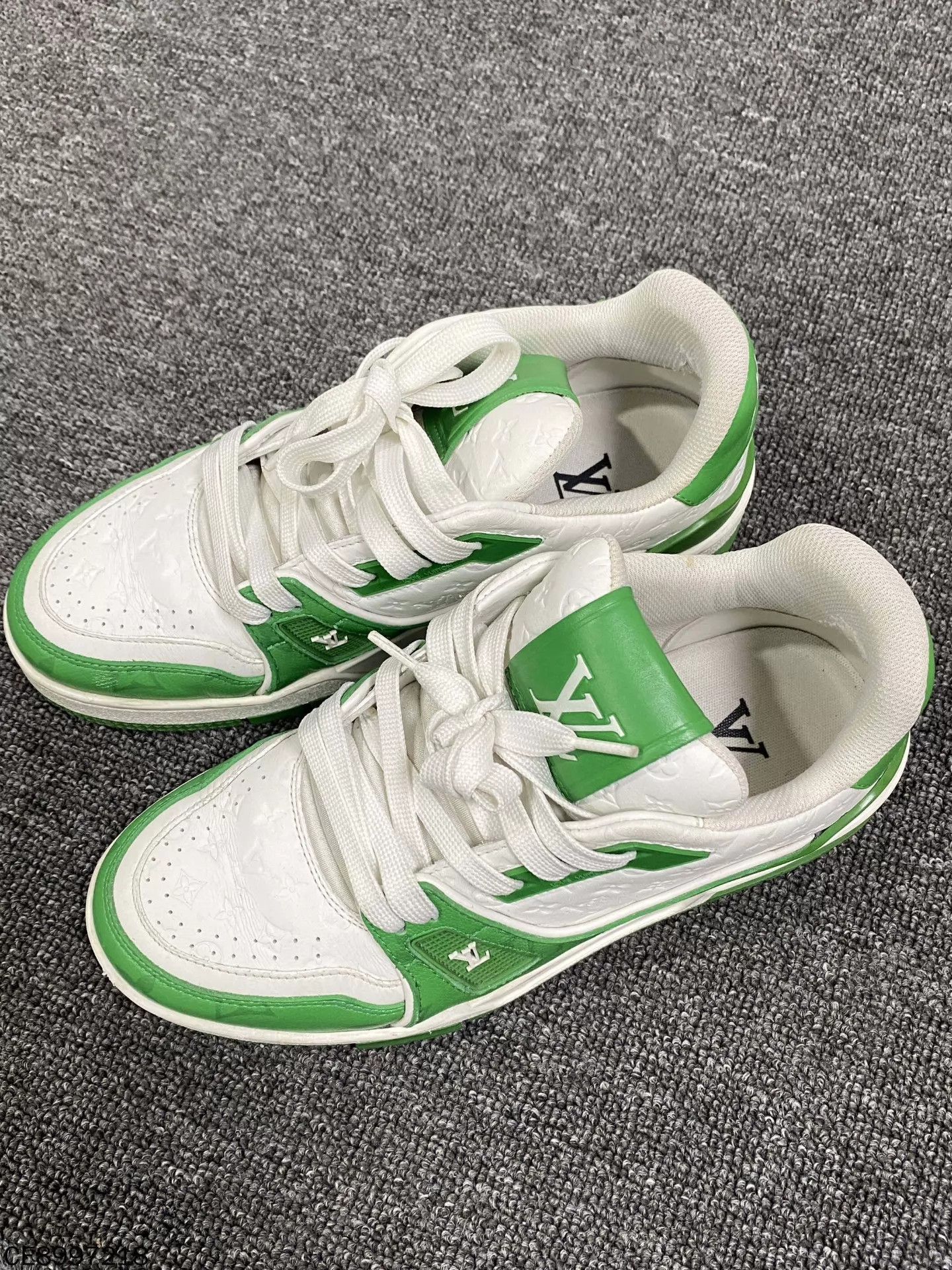 Louis Vuitton LV Green Embossed Full Print Trainer 98 New Wmns 37 Size US 5.5 / IT 35.5 - 1 Thumbnail