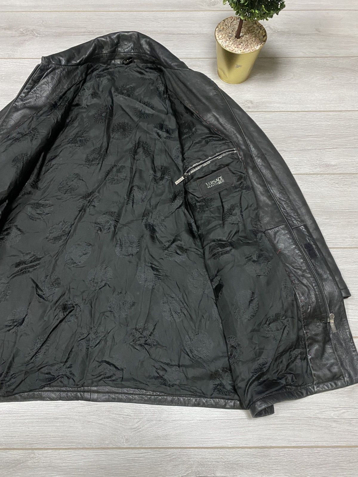 Versace Jeans Couture Versace RARE vintage leather jacket reflective Size US XL / EU 56 / 4 - 14 Thumbnail