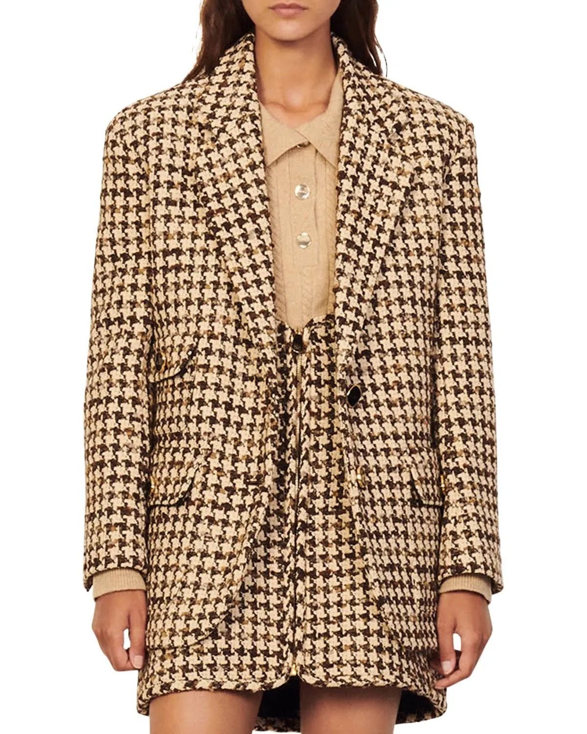 Sandro Sandro Tweed Blazer Size XS / US 0-2 / IT 36-38 - 1 Thumbnail