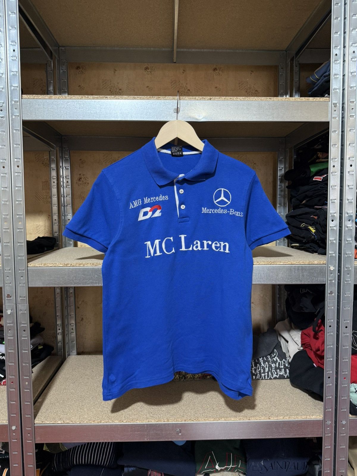 Formula 1 × Mercedes-Benz Vintage 90’s AMG Mercedes Benz Mc Laren Racing Polo T-Shirt Size US M / EU 48-50 / 2 - 1 Thumbnail