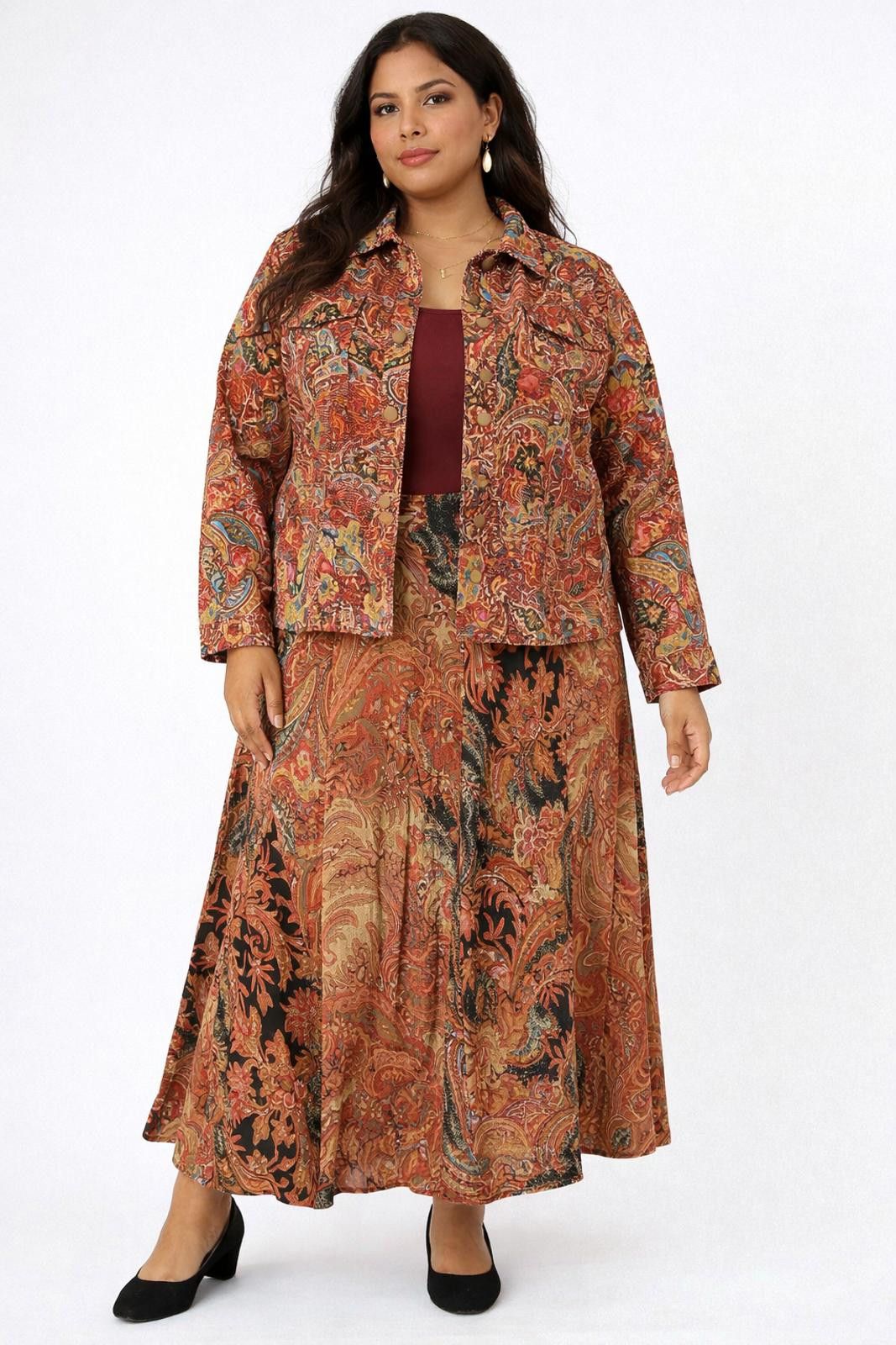 Coldwater Creek Coldwater Creek 2-Piece Paisley Jacket & Skirt Set PXL Size M / US 6-8 / IT 42-44 - 1 Thumbnail