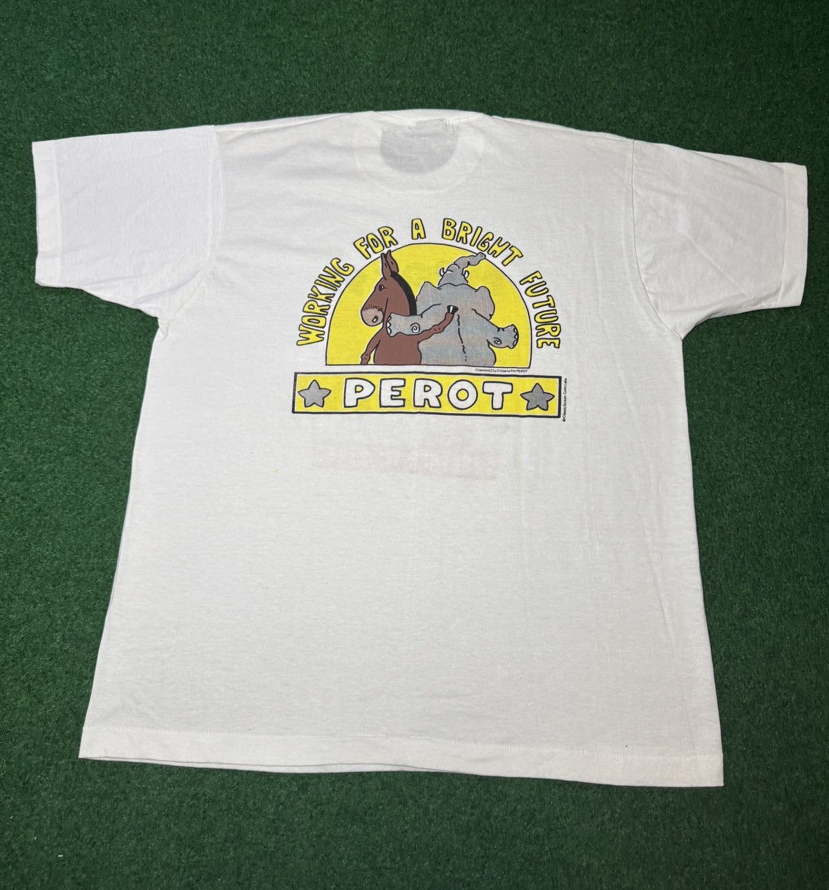 Vintage 90s 1992 Presidential Election Ross Perot Political T Shirt Size US XL / EU 56 / 4 - 3 Thumbnail