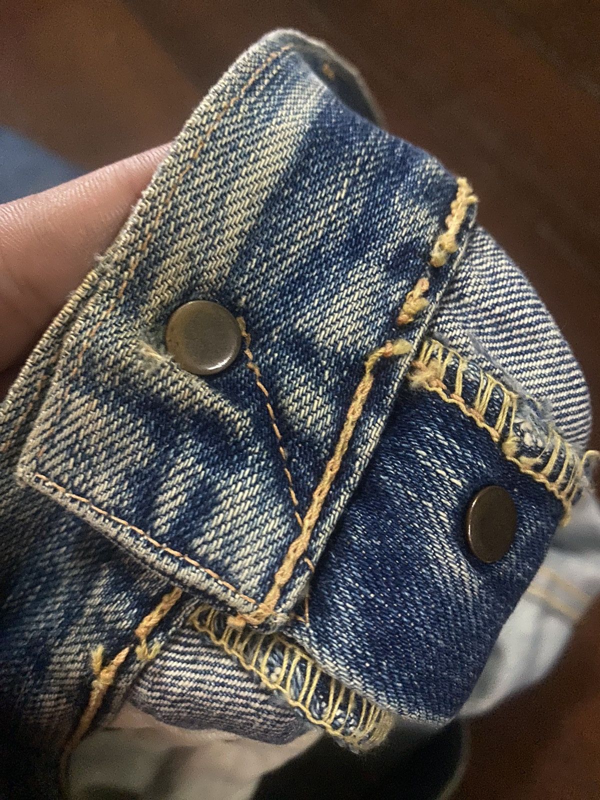 Vintage FIRE 🔥 VINTAGE 90s WAREHOUSE V STITCH DISTRESSED REWORK JEAN Size US 36 / EU 52 - 16 Thumbnail