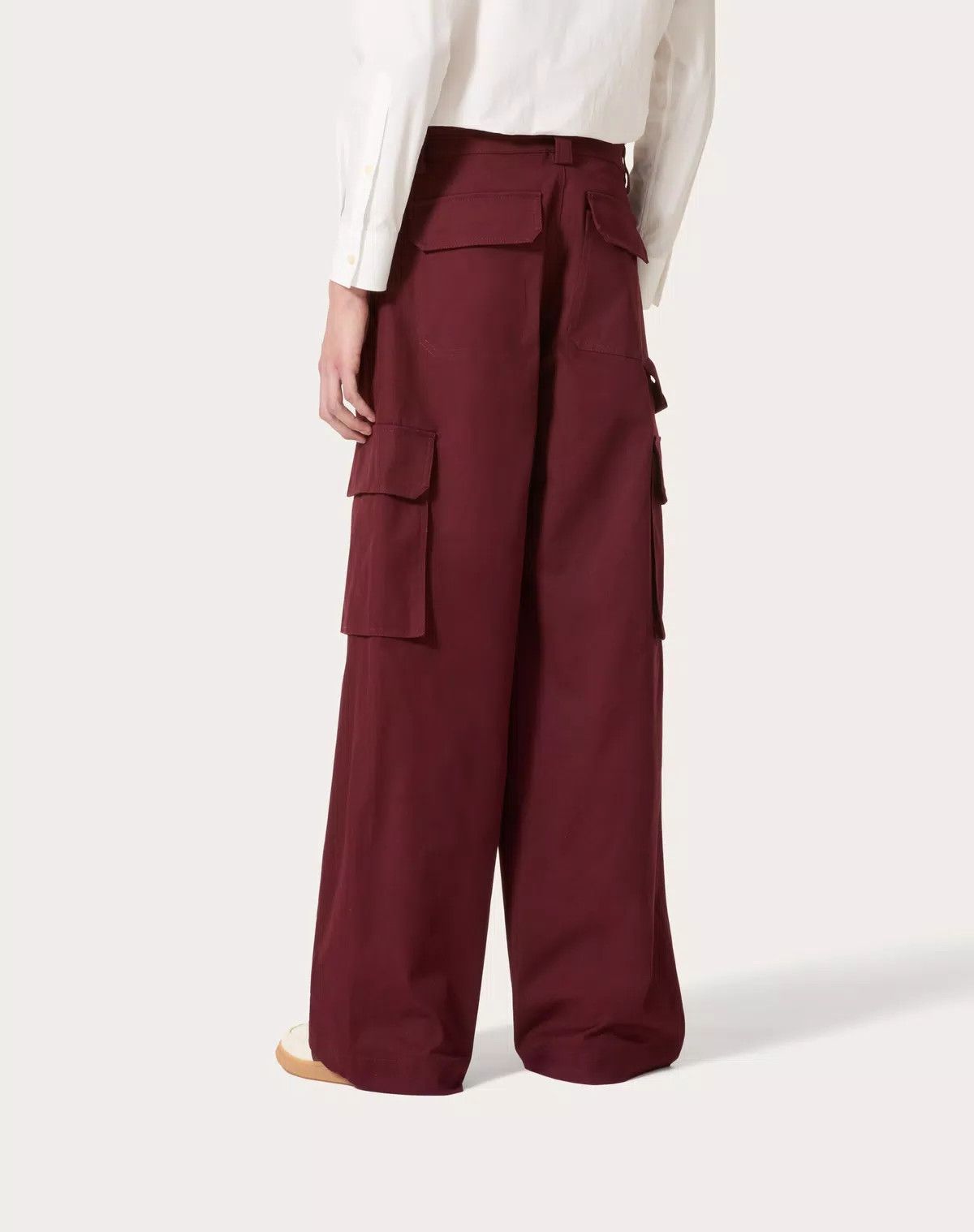 Valentino oc11z0625 Stretch Cotton Canvas Cargo Trousers in Deep Red Size US 40 / EU 56 - 5 Thumbnail