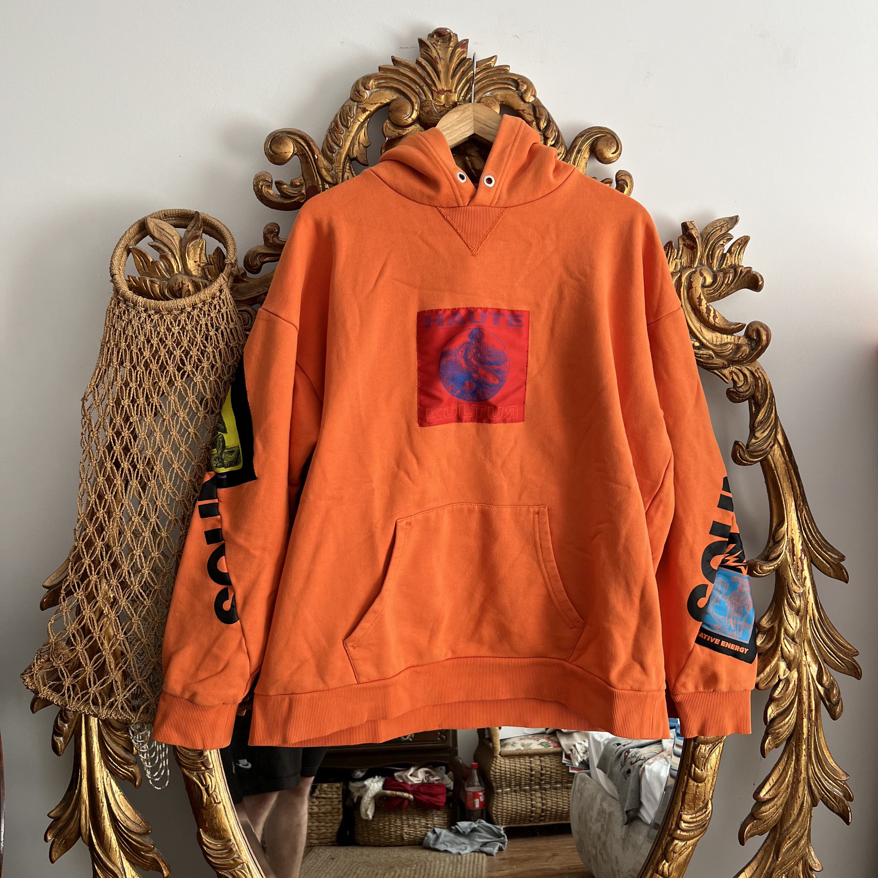 Diesel Diesel Haute Kultur Orange hoodie patched Y2K Size US XL / EU 56 / 4 - 1 Thumbnail