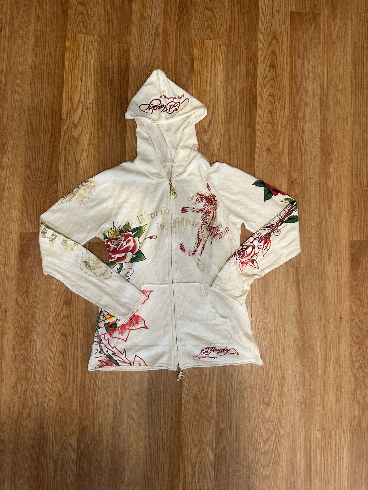 Ed Hardy × Vintage Christian Audigier Women’s Ed hardy Sweater size Large Rare Size XL / US 12-14 / IT 48-50 - 1 Thumbnail