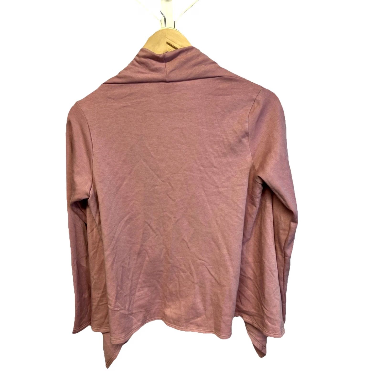 Vintage Bobeau Petite Coral Asymmetrical Wrap Top Funnel Neck Long Sleeve Medium Petite Cardigan Women Sweater Size M / US 6-8 / IT 42-44 - 4 Thumbnail