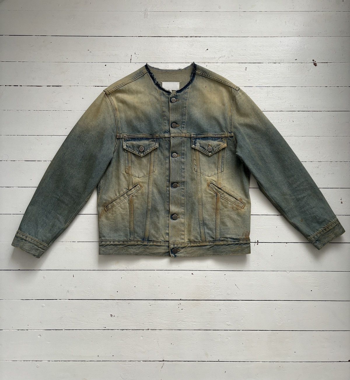 Maison Margiela Maison Margiela raw cut collar denim jacket Size US M / EU 48-50 / 2 - 1 Thumbnail
