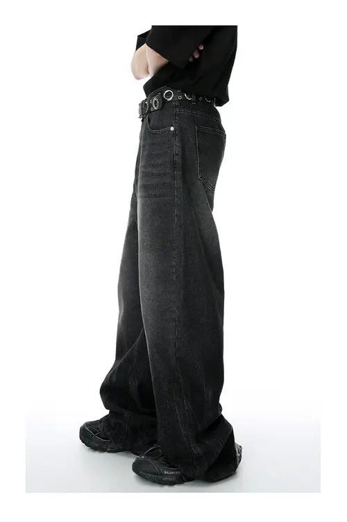 VIBE Baggy Black Denim Jeans Size US 33 - 6 Thumbnail