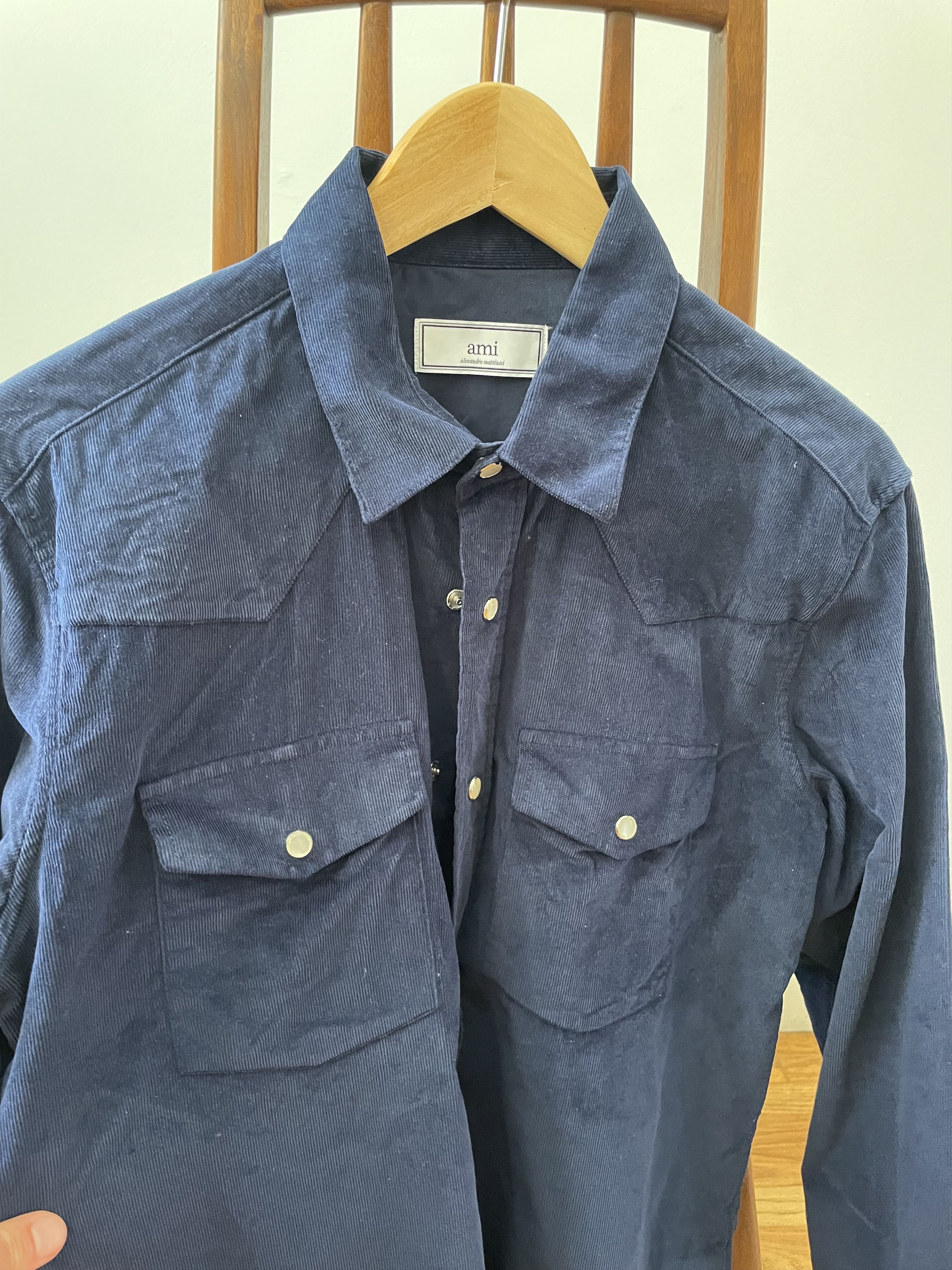 AMI Ami Western Navy button down overshirt corduroy Size US S / EU 44-46 / 1 - 2 Thumbnail