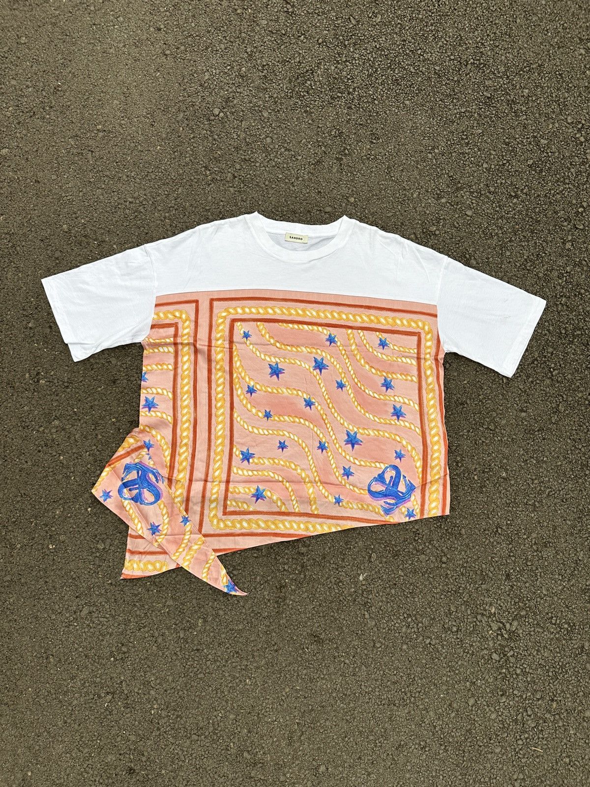 Sandro SANDRO PARIS TSHIRT WITH PRINTED INSERT Size L / US 10 / IT 46 - 1 Thumbnail