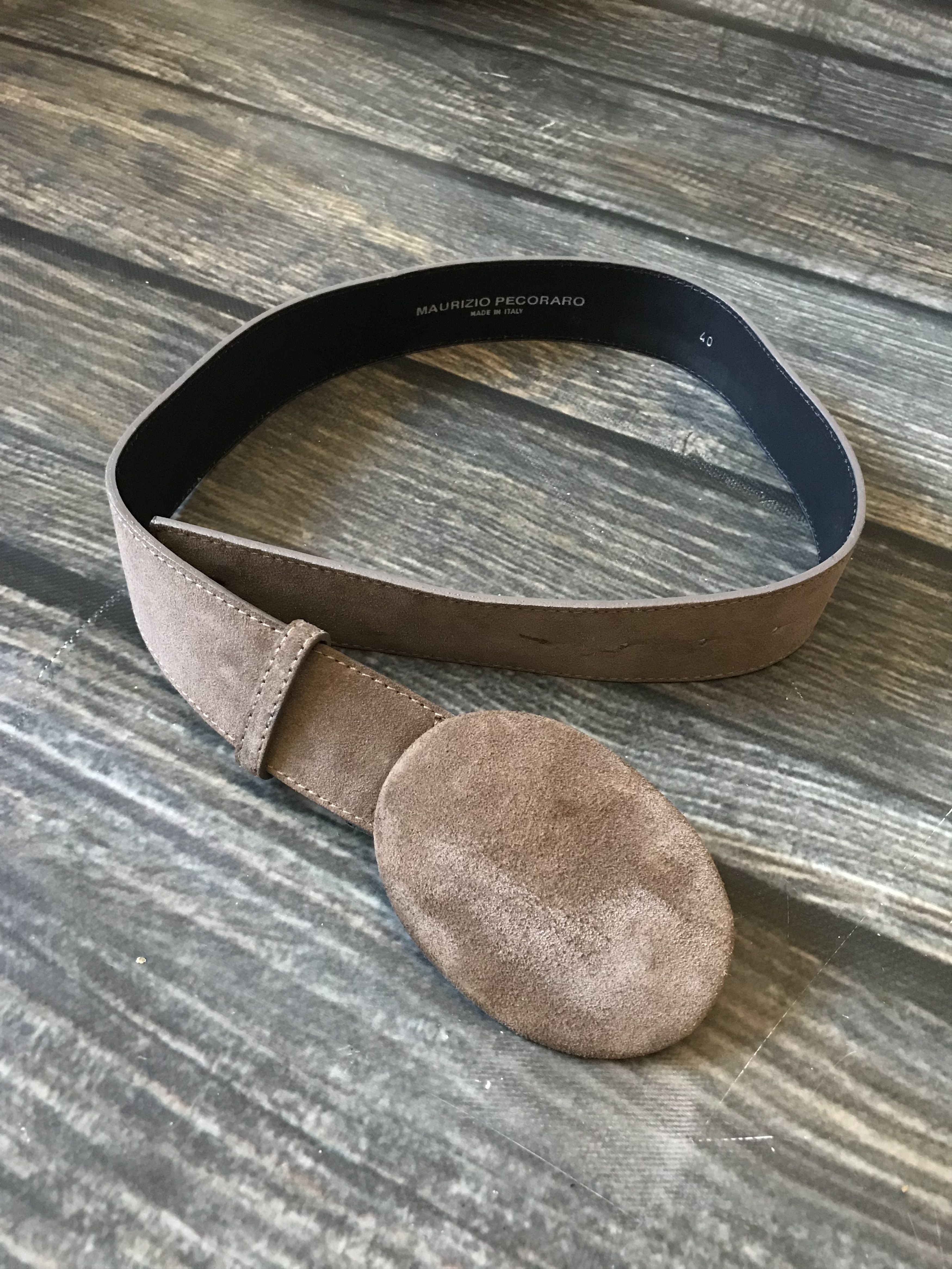 Leather Maurizio Pecoraro Suede Minimalistic Belt size 40 Size ONE SIZE - 1 Thumbnail