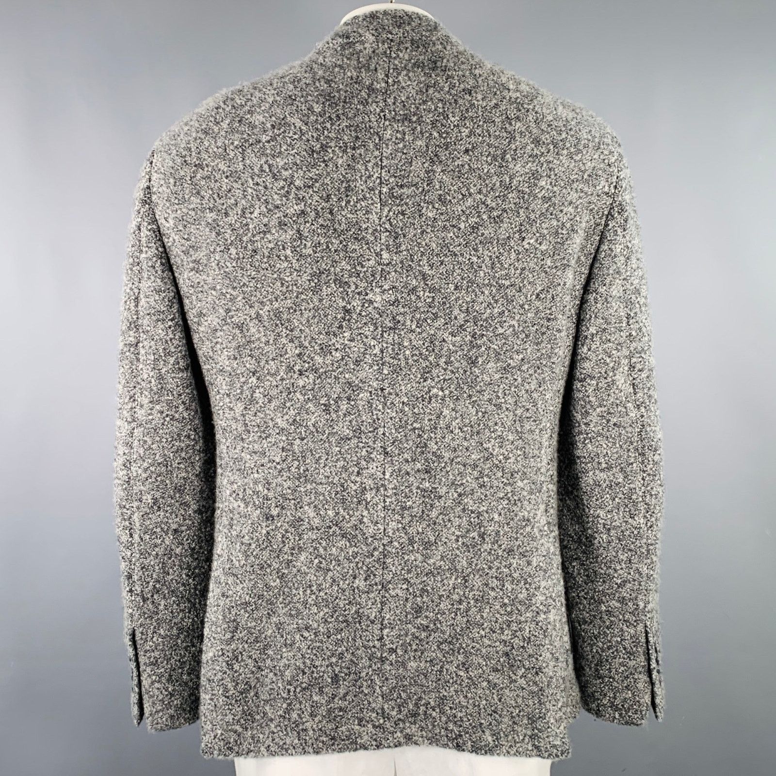 Giorgio Armani Size 44 Grey Charcoal Tweed Cashmere Silk Jacket Size US XL / EU 56 / 4 - 3 Thumbnail
