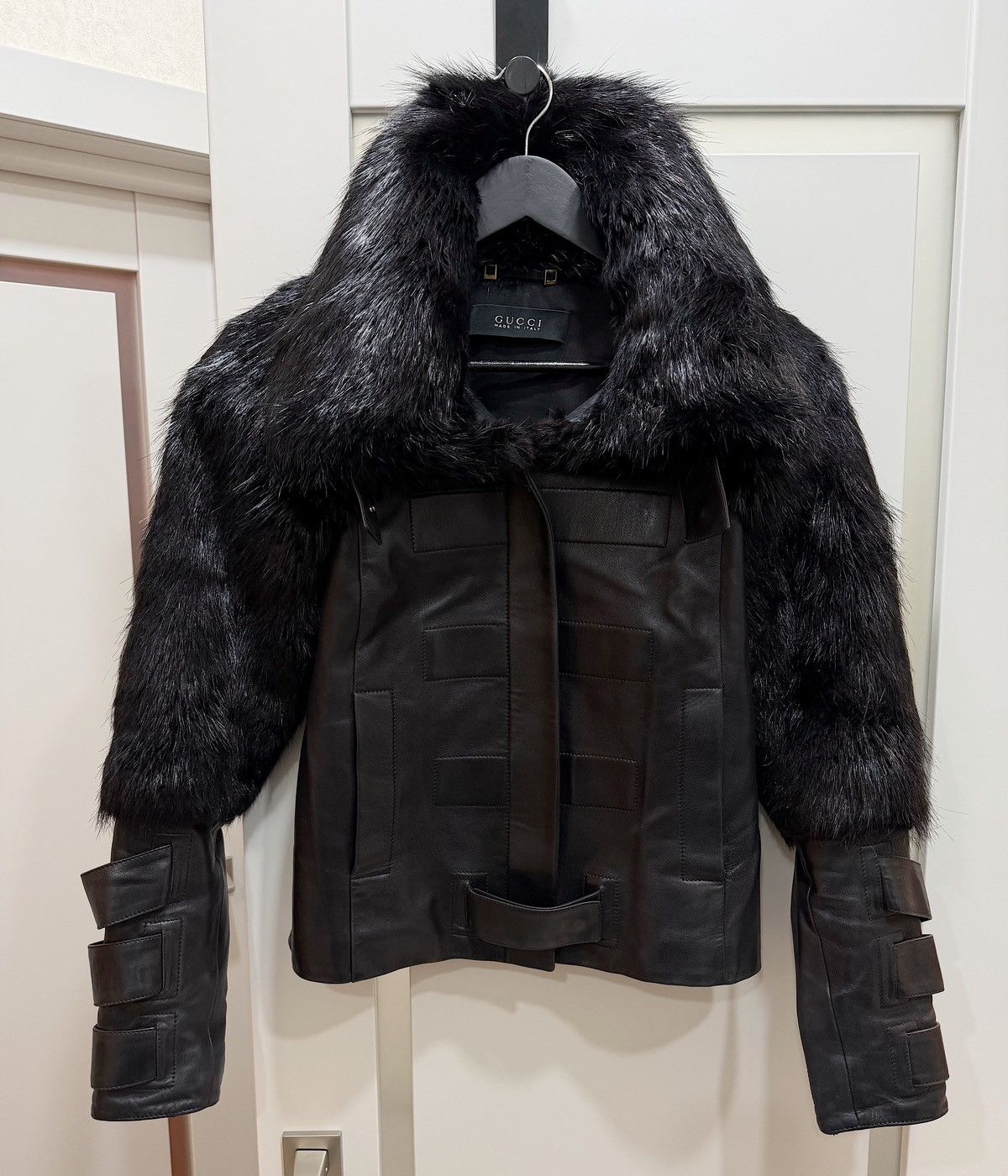 Gucci GUCCI Tom Ford FW2003 Beaver Fur Leather Jacket 2003 Buckles Size S / US 4 / IT 40 - 24 Thumbnail