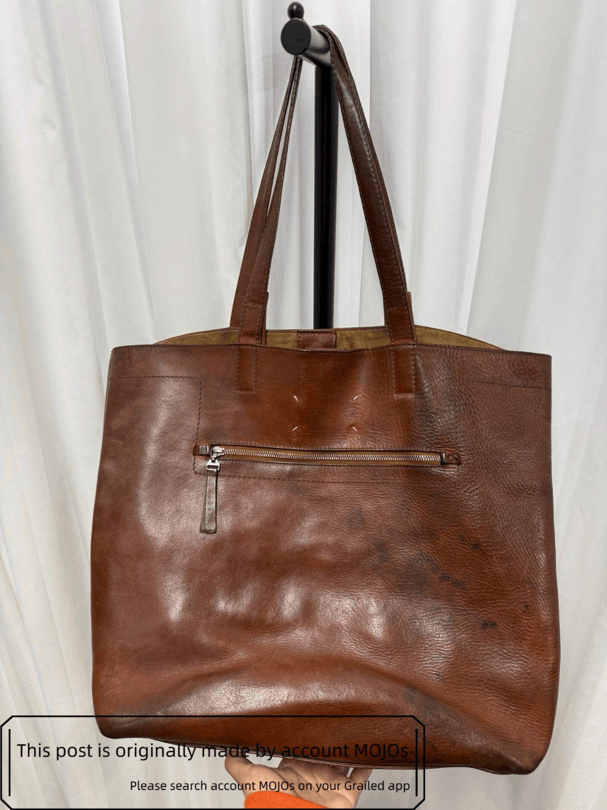 Maison Margiela Maison Margiela Leather Brown Tote Bag mojos0 Size ONE SIZE - 3 Thumbnail