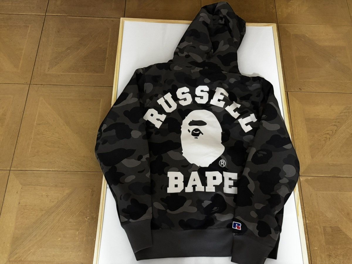 Bape Ape bape x Russell color camo college pullover hoodie M mew Size US M / EU 48-50 / 2 - 12 Thumbnail