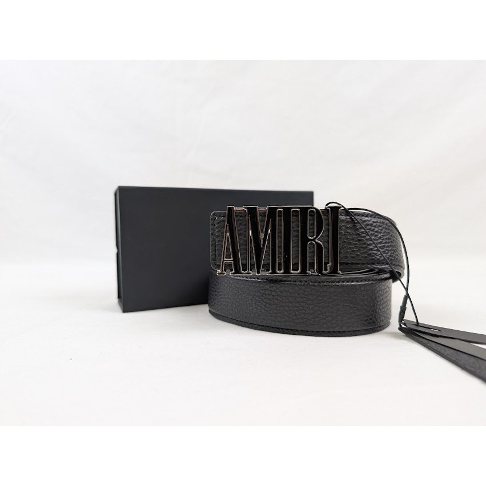 Amiri o1rshd1 Q:2 / Size: 95 / 4CM Enamel Amiri Core Belt in Black Size 38 - 1 Thumbnail