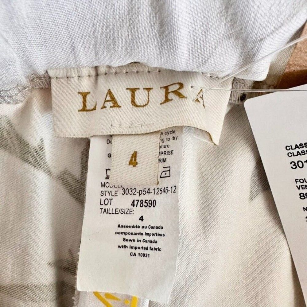 Other Laura Pull On Pant Size 4 Gray Floral Stretch Slim Leg Size 27" / US 4 / IT 40 - 9 Thumbnail