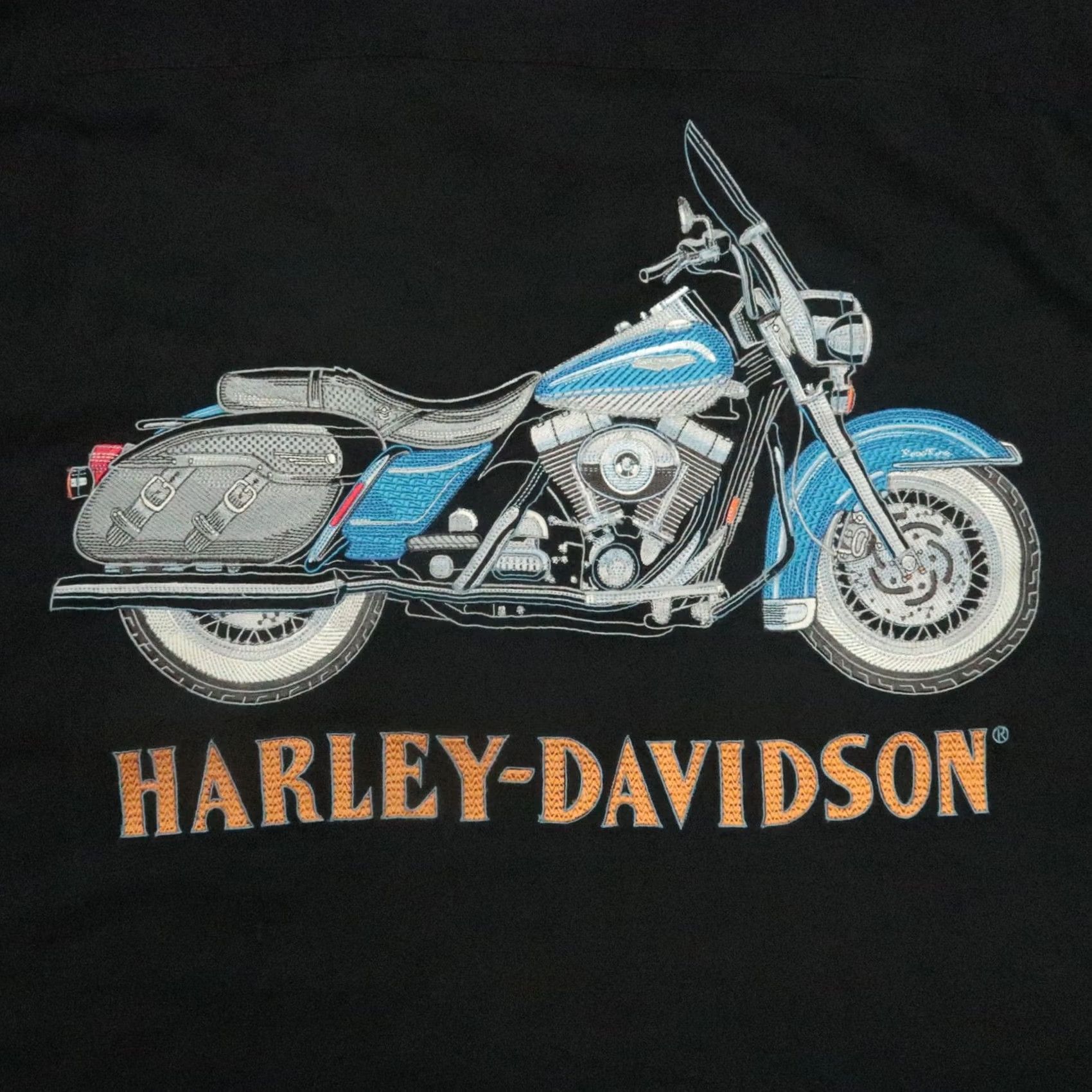 Harley Davidson Harley-Davidson Shirt Mens 2XL Black Short Sleeve Button-Up Silk Graphic - Harley-Davidson Shirt, Black, 2XL, Silk, Button-Up, Short Sleeve, Mens Size US XXL / EU 58 / 5 - 6 Thumbnail