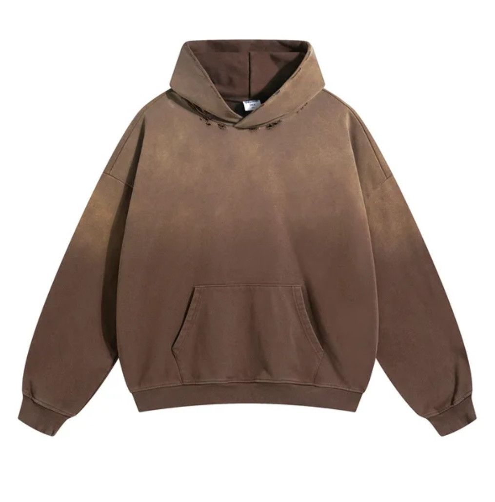 Oversized Distressed Style Worn and Torn Washed Out Hoodie