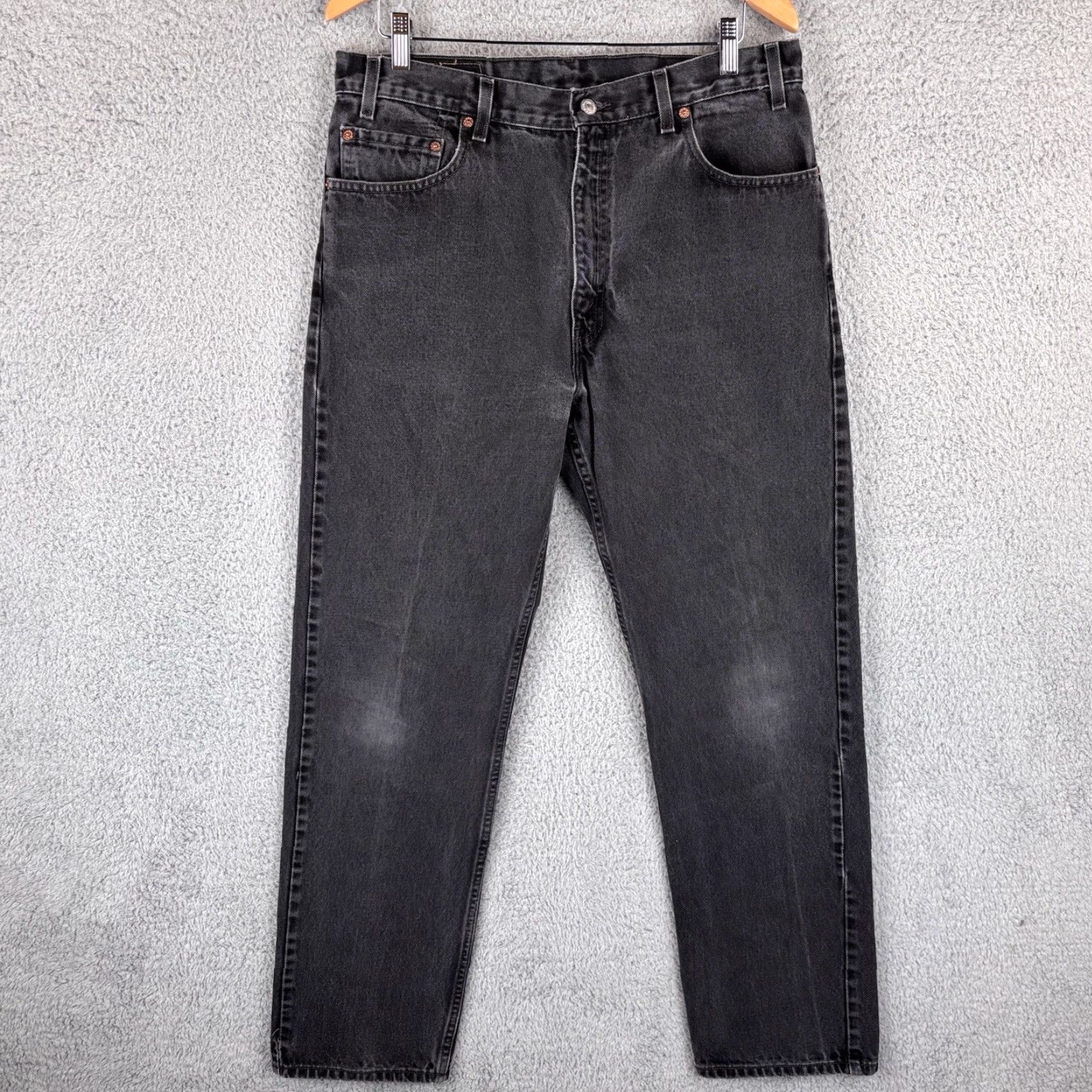 Levi's VINTAGE Levi's 505 Jeans Mens 36x32 Black Regular Fit Straight Denim USA 90s Mens Size US 36 / EU 52 - 2 Thumbnail