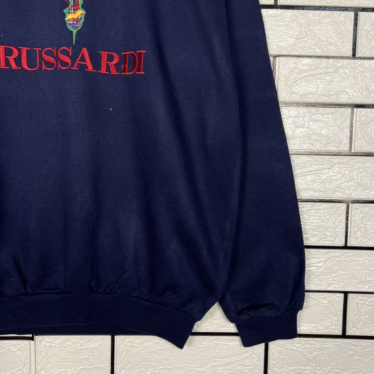 Trussardi Vintage TRUSSARDI Embroidered Big Logo Sweatshirt #3967-C181 Size US S / EU 44-46 / 1 - 7 Thumbnail