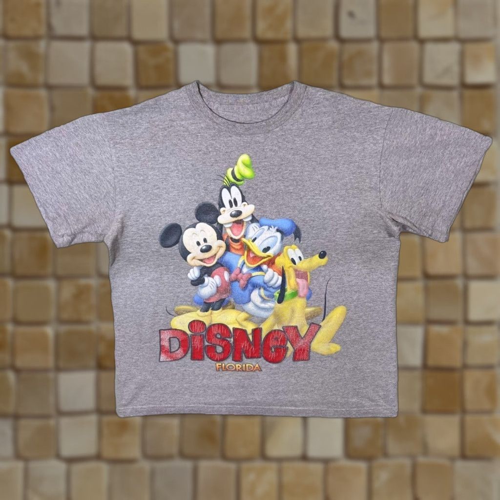 Disney Disney Florida Character Spellout Souvenir Graphic Grey T-Shirt Large Mens Short Sleeve Cotton Logo 90s Theme Football Florida Disney Shirt Mens Size US L / EU 52-54 / 3 - 1 Thumbnail
