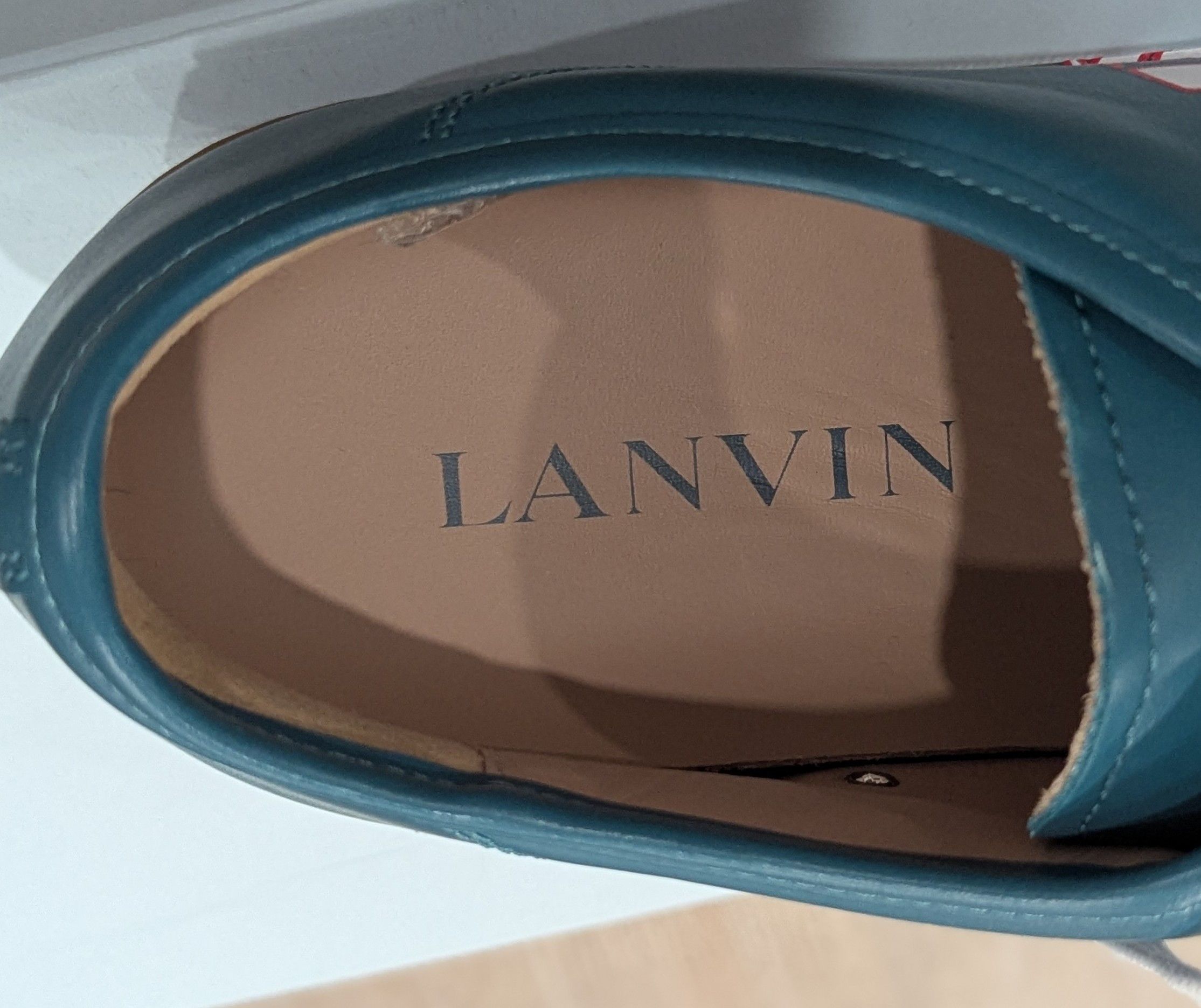 Lanvin Lanvin Leather Low-Top Sneakers Teal/White UK 9 US 10 Size US 10 / EU 43 - 7 Thumbnail